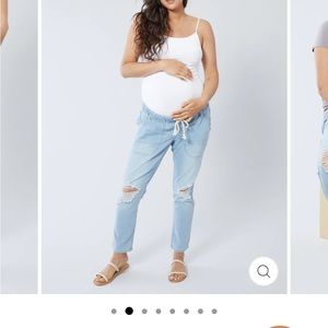 INGRID+ISABEL DRAWSTRING GIRLFRIEND JEANS - Maternity NWT